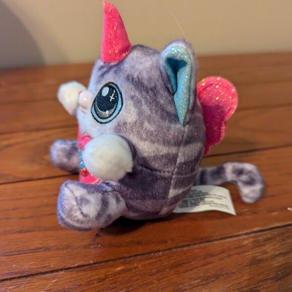Zuru Rainbocorns Gray Tabby Cat Unicorn 4" Mini Plush Stuffed Animal Fish Tummy - Picture 5 of 11